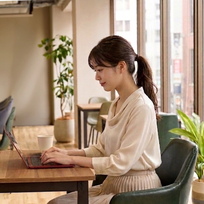 女性が作業する写真